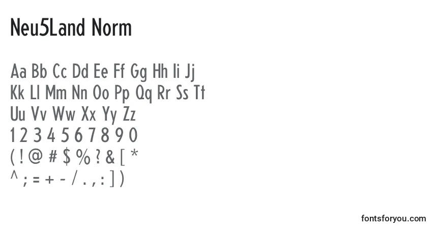 Czcionka Neu5Land Norm – alfabet, cyfry, specjalne znaki