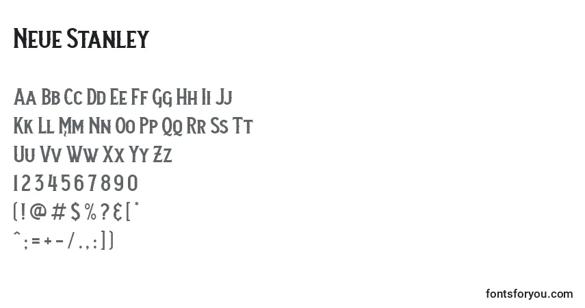 A fonte Neue Stanley (135485) – alfabeto, números, caracteres especiais