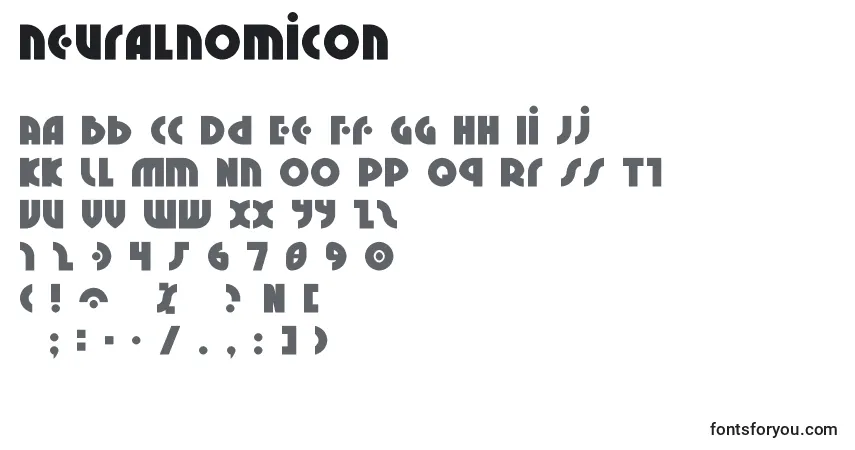Schriftart Neuralnomicon (135486) – Alphabet, Zahlen, spezielle Symbole