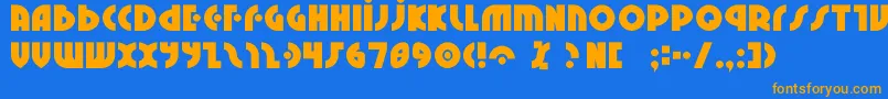 Шрифт neuralnomicon – оранжевые шрифты на синем фоне