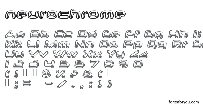Шрифт Neurochrome (135487) – алфавит, цифры, специальные символы