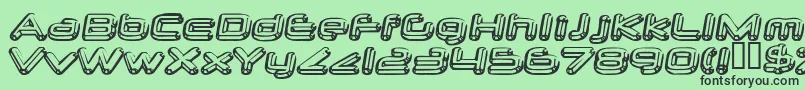 フォントneurochrome – 緑の背景に黒い文字