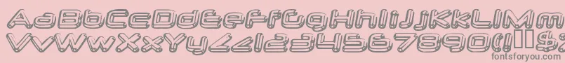 neurochrome-fontti – harmaat kirjasimet vaaleanpunaisella taustalla