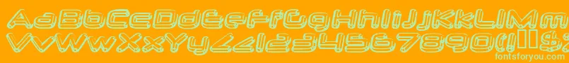 neurochrome Font – Green Fonts on Orange Background