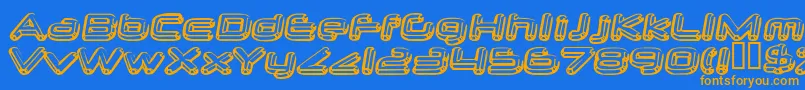 neurochrome Font – Orange Fonts on Blue Background