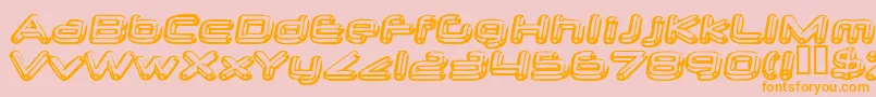 フォントneurochrome – オレンジの文字がピンクの背景にあります。