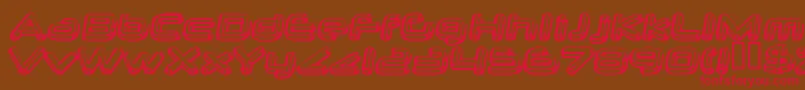 フォントneurochrome – 赤い文字が茶色の背景にあります。