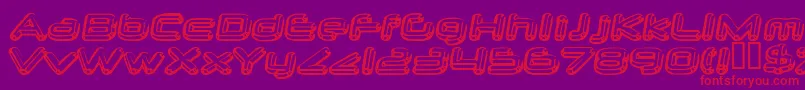 neurochrome-Schriftart – Rote Schriften auf violettem Hintergrund