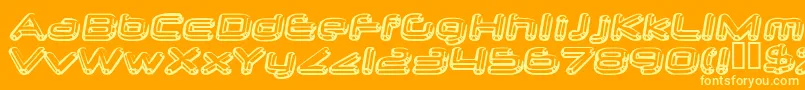 neurochrome-fontti – keltaiset fontit oranssilla taustalla