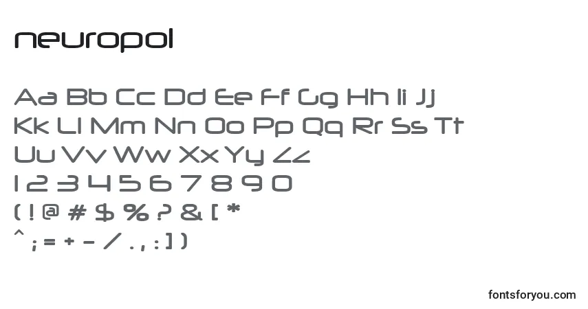 Шрифт Neuropol (135488) – алфавит, цифры, специальные символы