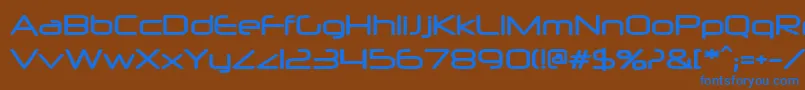 フォントneuropol – 茶色の背景に青い文字