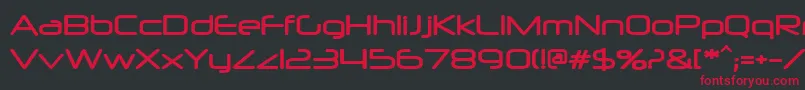 フォントneuropol – 黒い背景に赤い文字