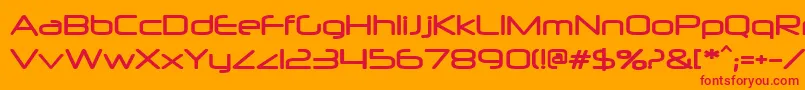 フォントneuropol – オレンジの背景に赤い文字