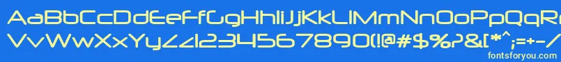 フォントneuropol – 黄色の文字、青い背景