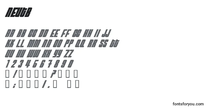 NEUTB    (135489)-fontti – aakkoset, numerot, erikoismerkit