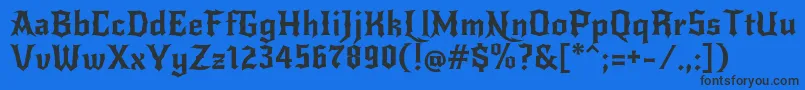NewrockerRegular Font – Black Fonts on Blue Background