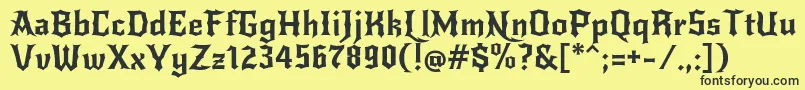 NewrockerRegular-Schriftart – Schwarze Schriften auf gelbem Hintergrund