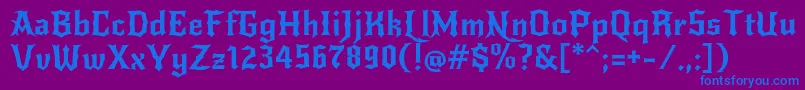 NewrockerRegular Font – Blue Fonts on Purple Background