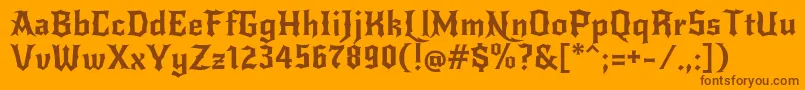 NewrockerRegular Font – Brown Fonts on Orange Background