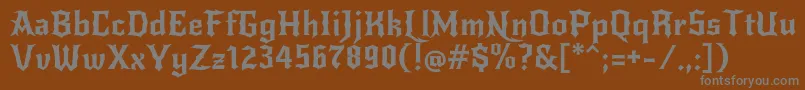 More about NewrockerRegular Font NewrockerRegular Font – Gray Fonts on Brown Background