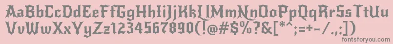NewrockerRegular-Schriftart – Graue Schriften auf rosa Hintergrund