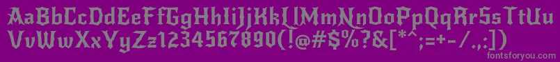 NewrockerRegular-fontti – harmaat kirjasimet violetilla taustalla