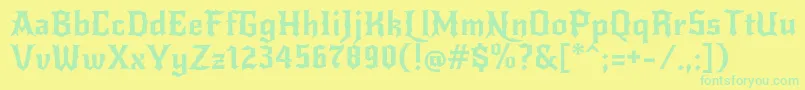 NewrockerRegular-Schriftart – Grüne Schriften auf gelbem Hintergrund