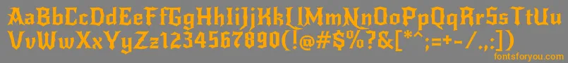 Czcionka NewrockerRegular – pomarańczowe czcionki na szarym tle