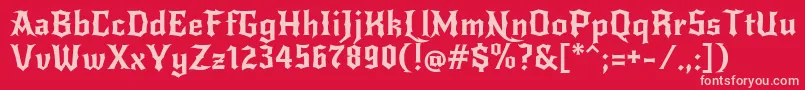 Weitere Informationen zur NewrockerRegular-Schriftart NewrockerRegular-Schriftart – Rosa Schriften auf rotem Hintergrund