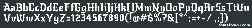 フォントNewrockerRegular – 黒い背景に白い文字