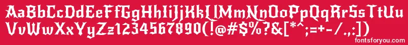 フォントNewrockerRegular – 赤い背景に白い文字
