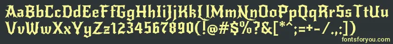 NewrockerRegular-Schriftart – Gelbe Schriften auf schwarzem Hintergrund