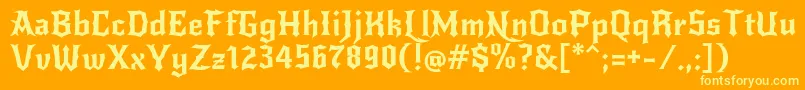 NewrockerRegular Font – Yellow Fonts on Orange Background