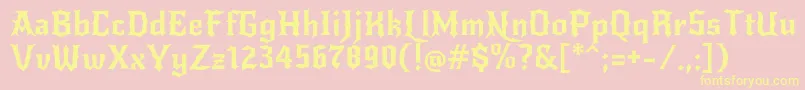 NewrockerRegular Font – Yellow Fonts on Pink Background