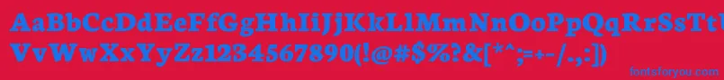 Neuton Extrabold Font – Blue Fonts on Red Background