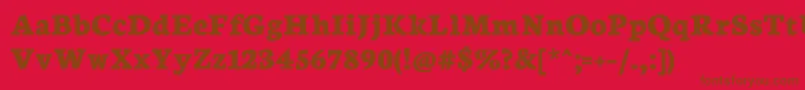 フォントNeuton Extrabold – 赤い背景に茶色の文字