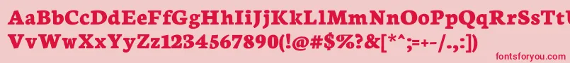 Neuton Extrabold Font – Red Fonts on Pink Background