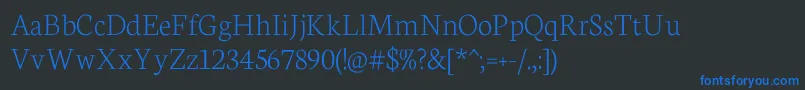 Neuton Extralight Font – Blue Fonts on Black Background