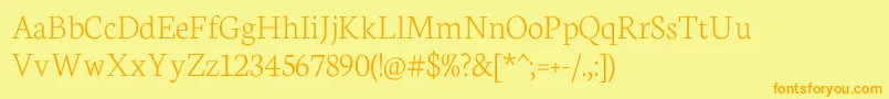 Neuton Extralight Font – Orange Fonts on Yellow Background