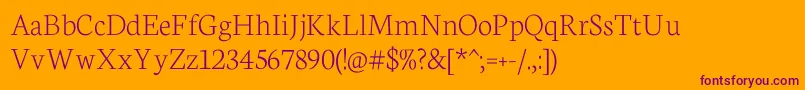 Neuton Extralight Font – Purple Fonts on Orange Background