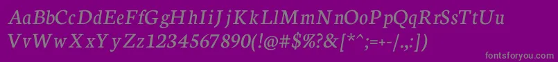 フォントNeuton Italic – 紫の背景に灰色の文字