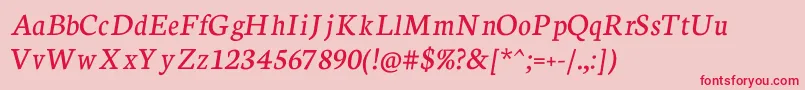 Neuton Italic Font – Red Fonts on Pink Background