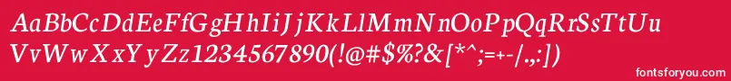 Neuton Italic Font – White Fonts on Red Background