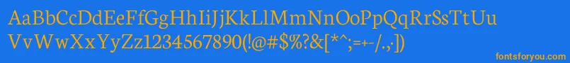 Neuton Light Font – Orange Fonts on Blue Background
