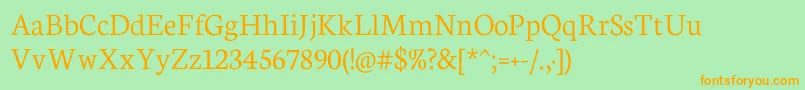 Neuton Light Font – Orange Fonts on Green Background