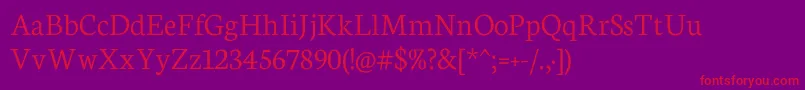 Neuton Light Font – Red Fonts on Purple Background