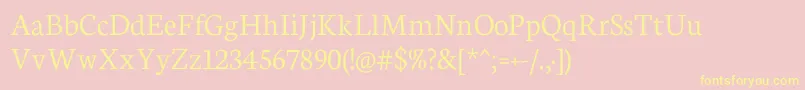 Neuton Light Font – Yellow Fonts on Pink Background