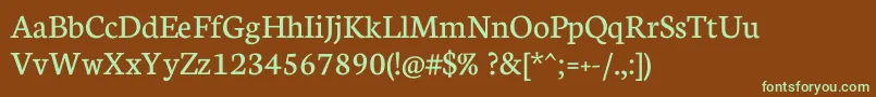 Neuton Regular Font – Green Fonts on Brown Background