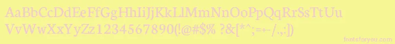 Neuton Regular Font – Pink Fonts on Yellow Background