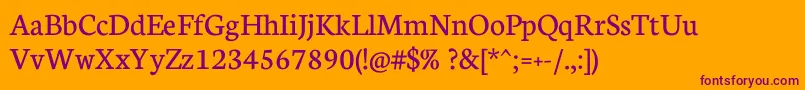 Neuton Regular Font – Purple Fonts on Orange Background